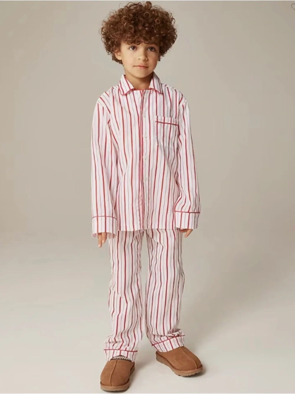 J Crew Crewcuts Kids Woven Sleep Set Size L (10-11) Red And White